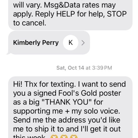 Signed Kimberly Perry Poster - Picture 3 of 4